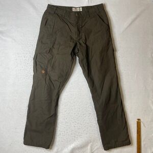 Fjallraven Ovik Winter Trousers Mens 32 Brown G-1000 Fleece Lined Cargo Pants